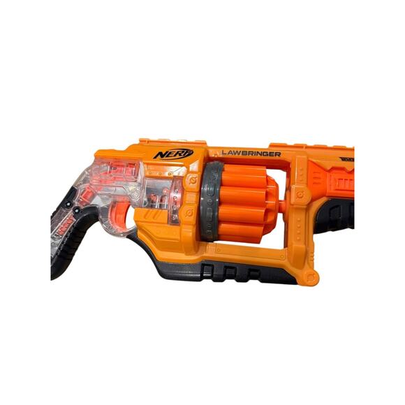 Nerf Doomlands Lawbringer Blaster Dart Gun 2014 24” Tested No Ammo Toy Orange - Picture 2 of 4
